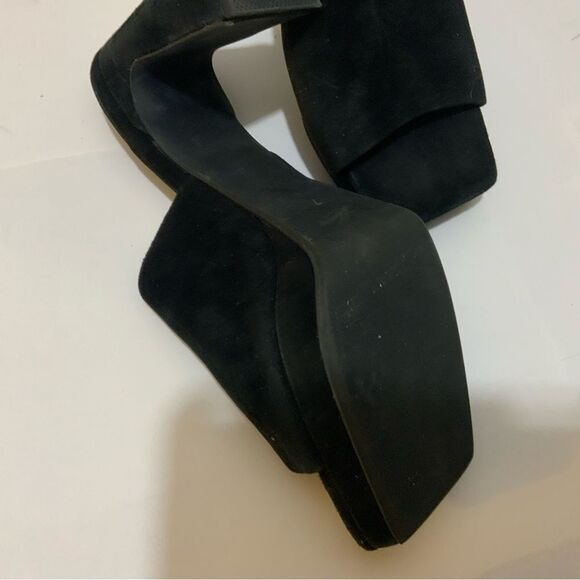 Jeffrey Campbell open toe  Black Suede Block Heels Size 7 - Picture 6 of 9
